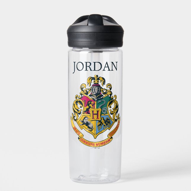 Harry Potter | Hogwarts Crest | Add Your Name Water Bottle (Front)