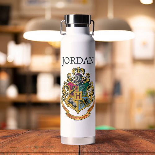 Harry Potter  Hogwarts Crest  Add Your Name Water Bottle