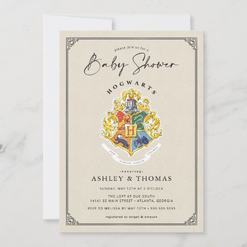 Harry Potter  Hogwarts Crest Baby Shower Invitati Invitation