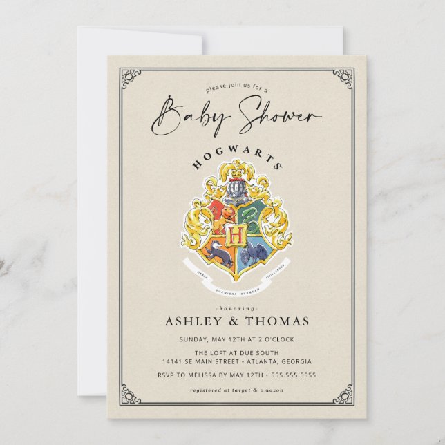 Harry Potter | Hogwarts Crest Baby Shower Invitation (Front)
