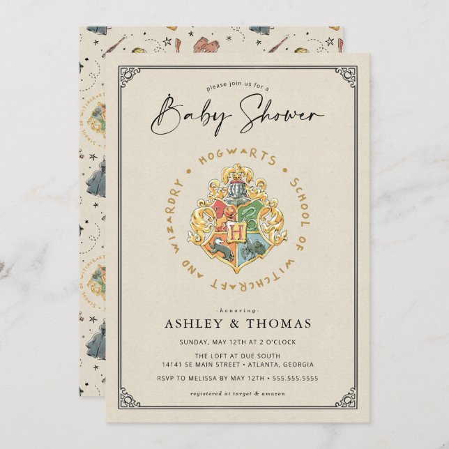 Harry Potter | Hogwarts Crest Baby Shower Invitation (Front/Back)