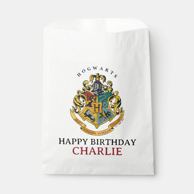 Harry Potter Hogwarts Crest Birthday  Favor Bag (Front)