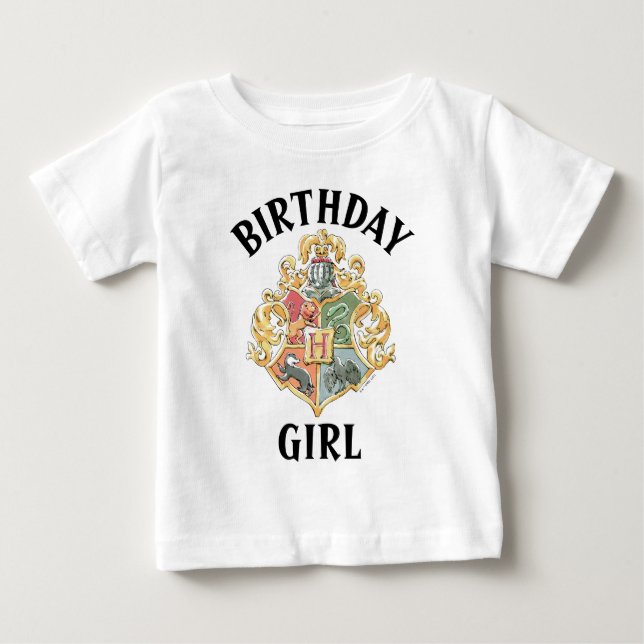 Harry Potter | Hogwarts Crest Birthday Girl Baby T-Shirt (Front)