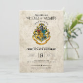 Harry Potter Hogwarts Crest Birthday  Invitation (Standing Front)