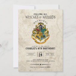 Harry Potter Hogwarts Crest Birthday Invitation | Zazzle