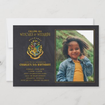 Harry Potter Hogwarts Crest Birthday - Photo Invitation