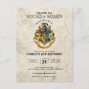 Harry Potter Hogwarts Crest Birthday  Postcard