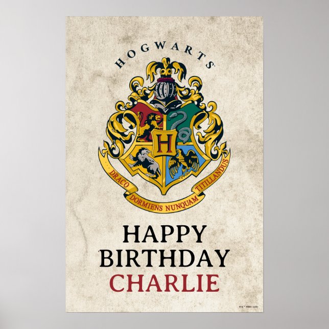 Harry Potter Hogwarts Crest Birthday Poster (Front)