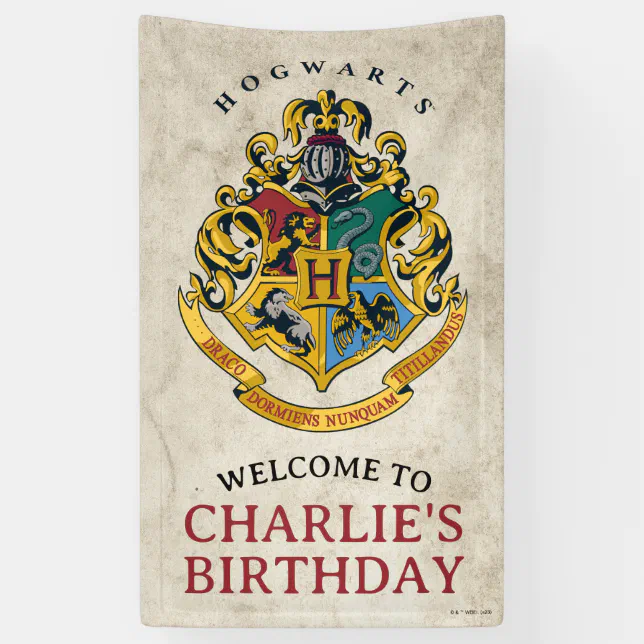 Harry Potter Hogwarts Crest Birthday Welcome Banner | Zazzle