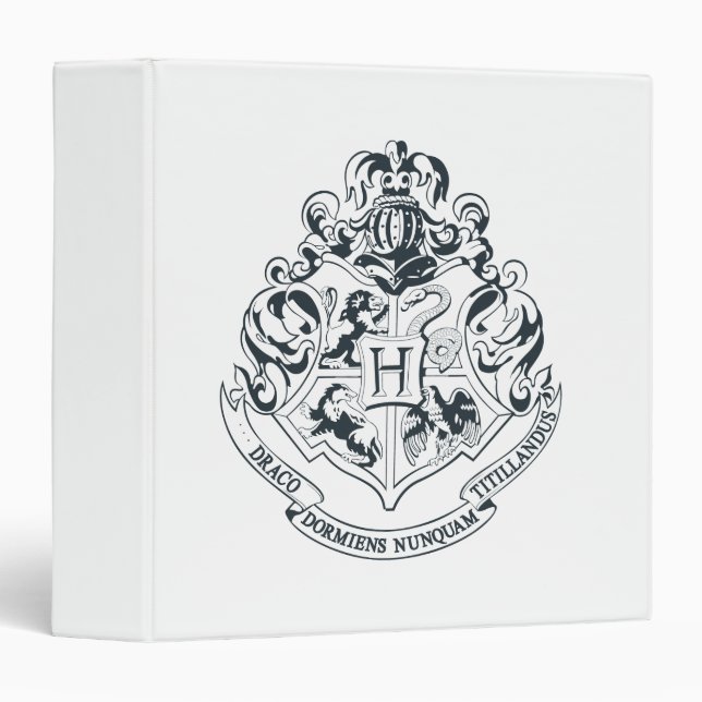 Harry Potter | Hogwarts Crest - Black and White Binder (Front/Spine)