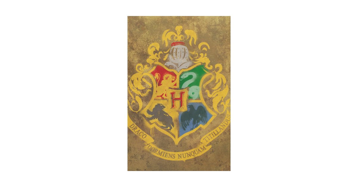 Harry Potter | Hogwarts Crest - Black and White Canvas Print | Zazzle
