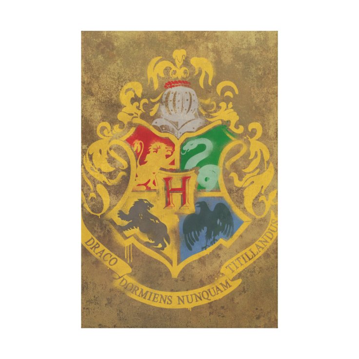 Harry Potter | Hogwarts Crest - Black and White Canvas Print | Zazzle