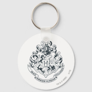 Harry Potter Hogwarts Crest - Black and White Keychain