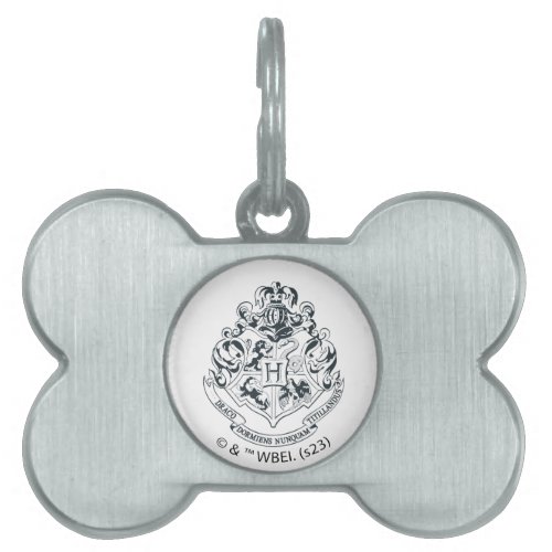 Harry Potter  Hogwarts Crest _ Black and White Pet ID Tag