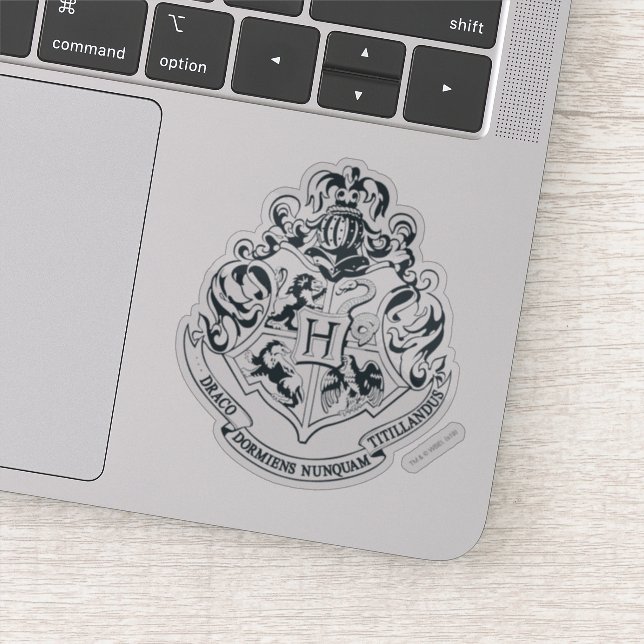 Harry Potter | Hogwarts Crest - Black and White Sticker (Detail)