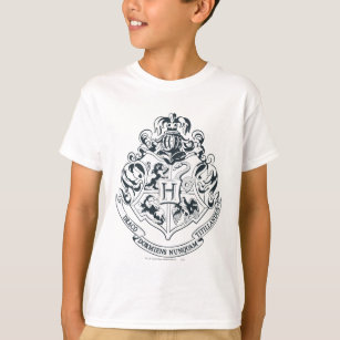 Harry Potter   Hogwarts Crest - Black and White T-Shirt