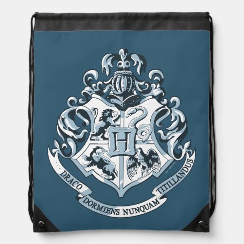 Harry Potter  Hogwarts Crest _ Blue Drawstring Bag
