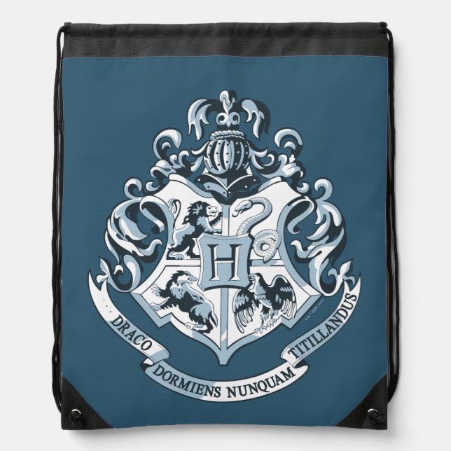 Harry Potter | Hogwarts Crest - Blue Drawstring Bag (Front)
