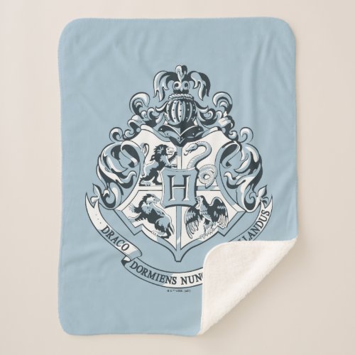 Harry Potter  Hogwarts Crest _ Blue Sherpa Blanket