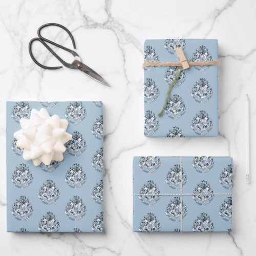 Harry Potter  Hogwarts Crest _ Blue Wrapping Paper Sheets