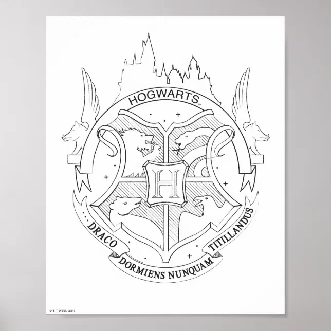 HARRY POTTER™ HOGWARTS™ CREST Coloring Poster | Zazzle