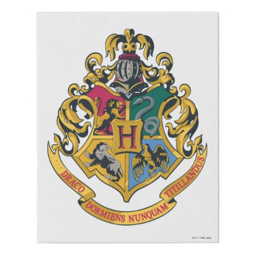 Harry Potter  Hogwarts Crest _ Full Color Faux Canvas Print