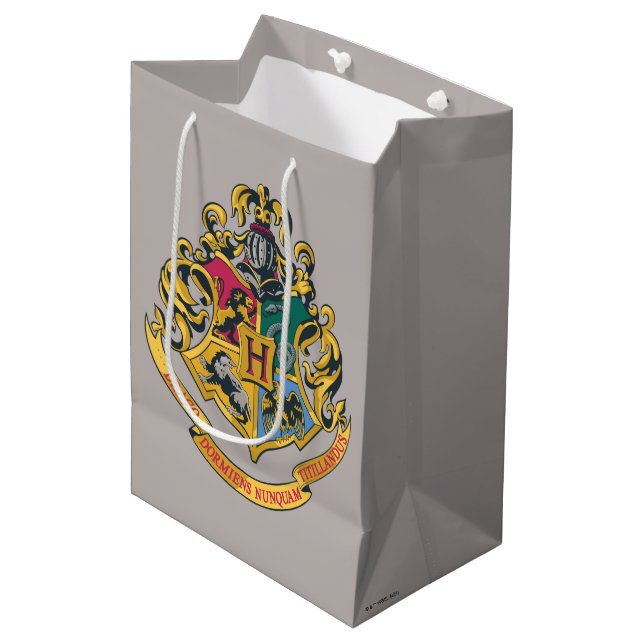 Harry Potter | Hogwarts Crest - Full Color Medium Gift Bag (Front Angled)