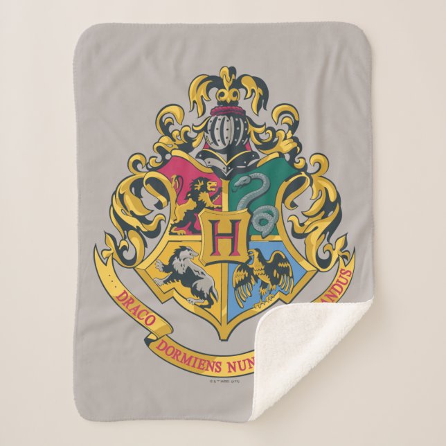 Harry Potter | Hogwarts Crest - Full Color Sherpa Blanket (Front)