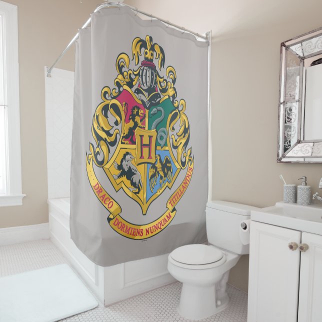 Harry Potter | Hogwarts Crest - Full Color Shower Curtain (In Situ)