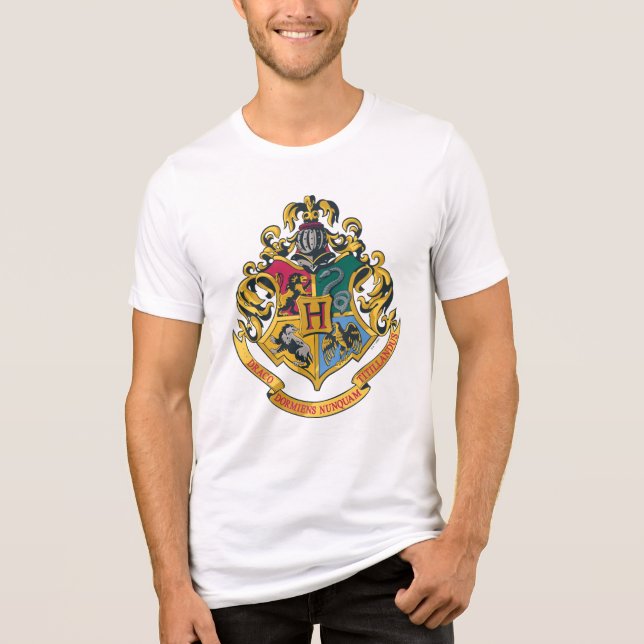 Harry Potter | Hogwarts Crest - Full Color Tri-Blend Shirt (Front)