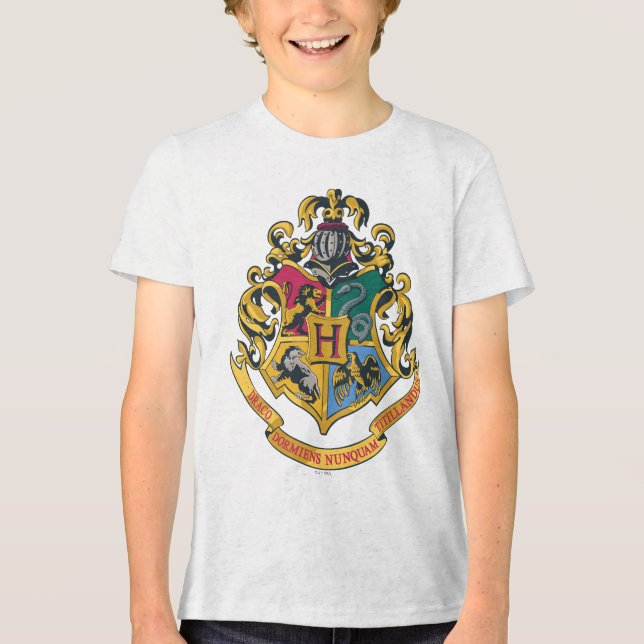 Harry Potter | Hogwarts Crest - Full Color Tri-Blend Shirt (Front)