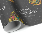 Harry Potter | Hogwarts Crest - Happy Christmas Wrapping Paper | Zazzle