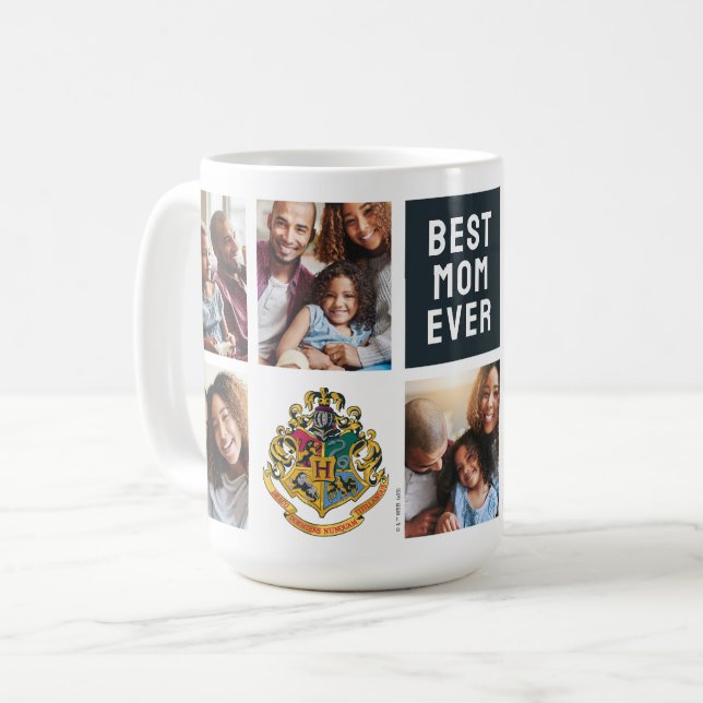 Harry Potter | Hogwarts Crest - Mom Photo Collage Coffee Mug (Front Left)
