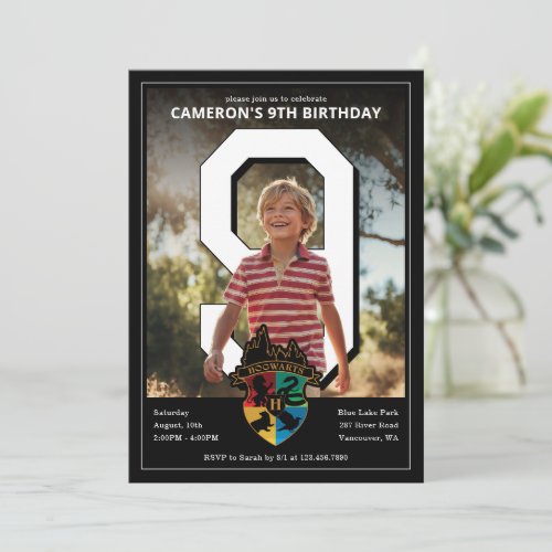 Harry Potter | Hogwarts Crest PhotoPop Birthday Invitation