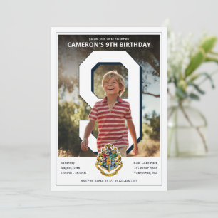 Harry Potter   Hogwarts Crest PhotoPop Birthday Invitation