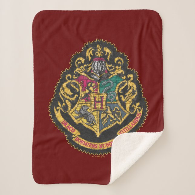 Harry Potter | Hogwarts Crest Sherpa Blanket (Front)