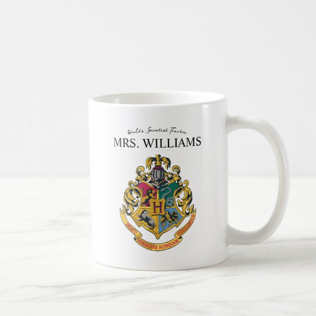 Harry Potter | Hogwarts Crest Teacher Personalize Coffee Mug (Right)