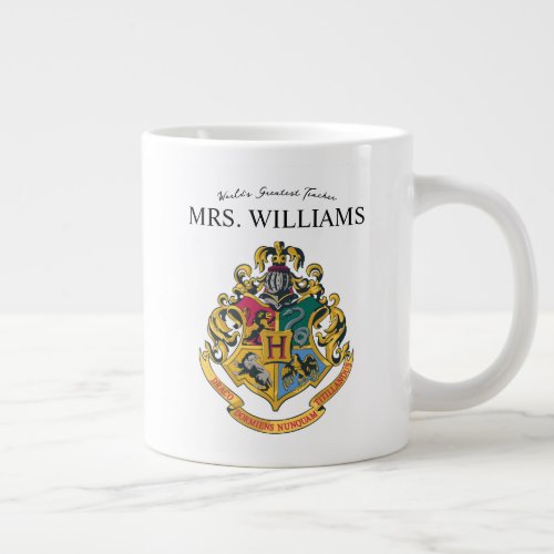 Harry Potter  Hogwarts Crest Teacher Personalize Giant Coffee Mug