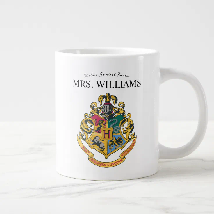 Harry Potter | Hogwarts Crest Teacher Personalize Giant Coffee Mug (Right)