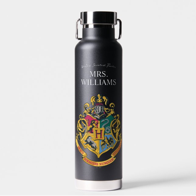 Harry Potter | Hogwarts Crest Teacher Personalize Water Bottle (Front)