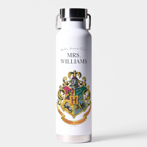 Harry Potter  Hogwarts Crest Teacher Personalize Water Bottle
