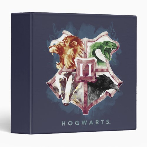 Harry Potter  HOGWARTS Crest Watercolor 3 Ring Binder