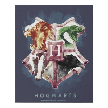 Harry Potter | Hogwarts™ Crest Watercolor Faux Canvas Print by harrypotter at Zazzle