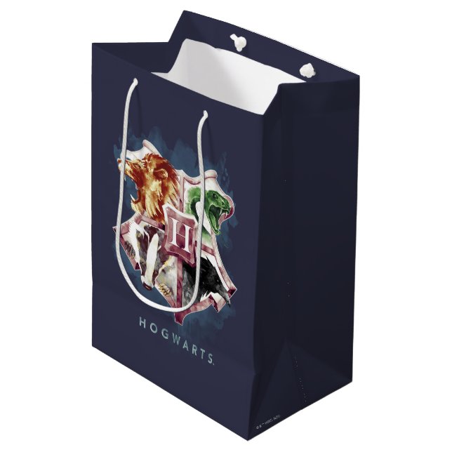 Harry Potter | HOGWARTS™ Crest Watercolor Medium Gift Bag (Front Angled)