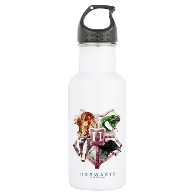 Harry Potter | HOGWARTS™ Crest Watercolor Stainless Steel Water Bottle (Front)