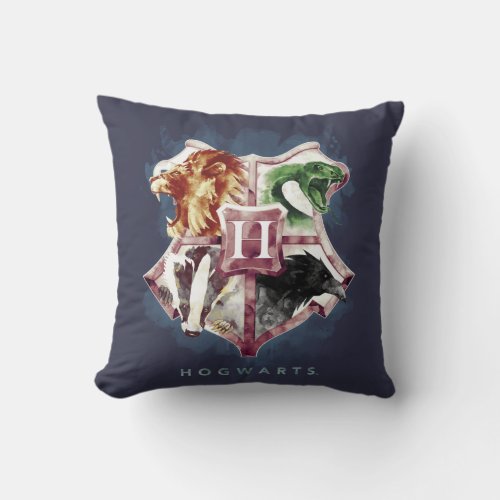 Harry Potter  HOGWARTSâ Crest Watercolor Throw Pillow