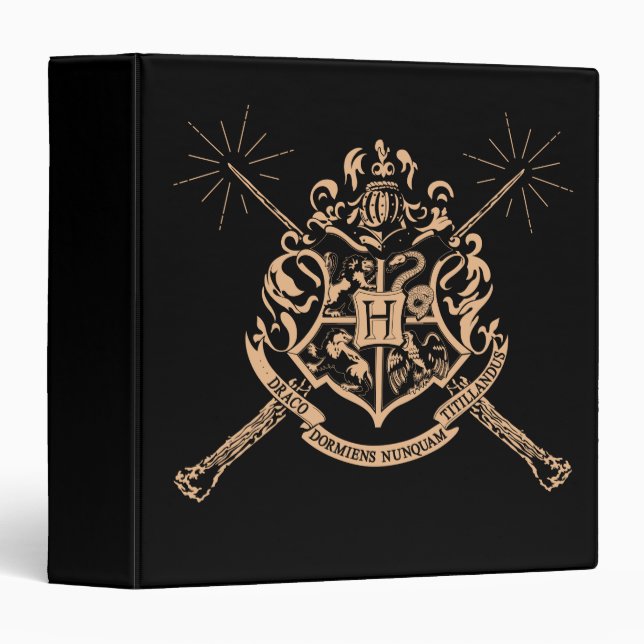 Harry Potter | Hogwarts Crossed Wands Crest 3 Ring Binder (Front/Spine)