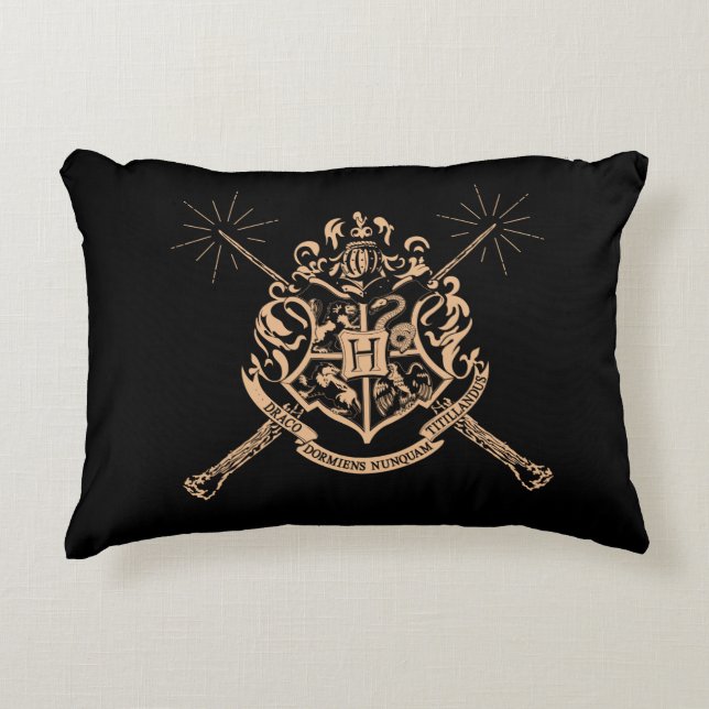 Harry Potter | Hogwarts Crossed Wands Crest Accent Pillow (Front)