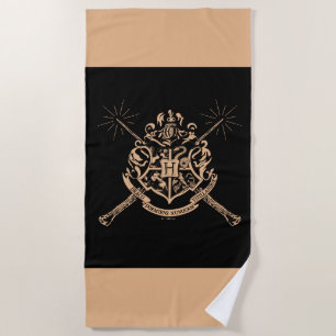 Harry Potter Hogwarts Crossed Wands Crest Beach Towel