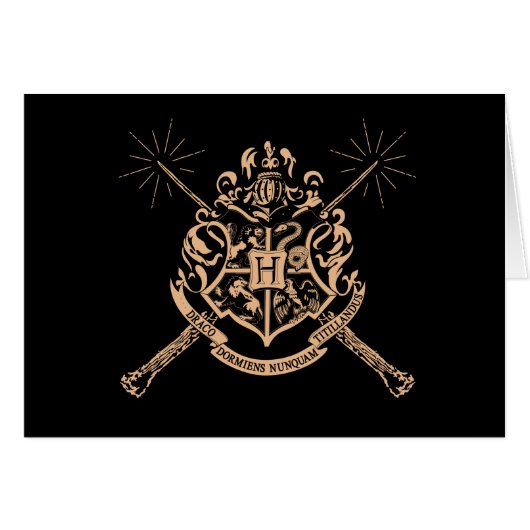 Harry Potter | Hogwarts Crossed Wands Crest Cards (Front Horizontal)